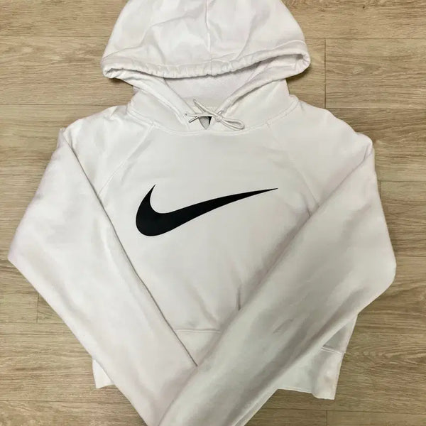 [BUNJANG] Nike Cropped Hoodie White Size S / (상태최상) 나이키 크롭 후드 화이트 S사이즈(기모x)