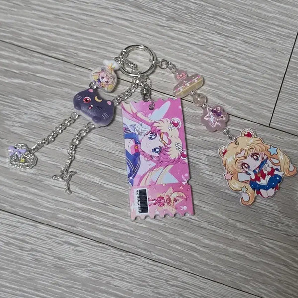 [BUNJANG] Sailor Moon Handmade Beaded Keychain / 세일러문 비즈 키링