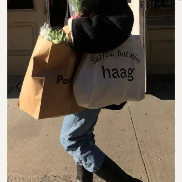 [BUNJANG] haag Workout Ecobag Ecru / 헤이그 haag 워크아웃 에코백