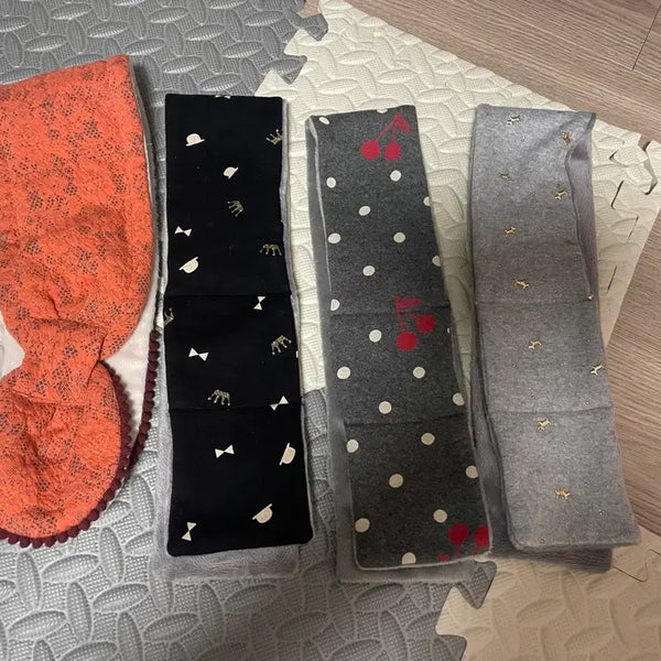 [BUNJANG] Soft Fur Lined Ribbon Scarf / 유아스카프 / 개당 / 새상품