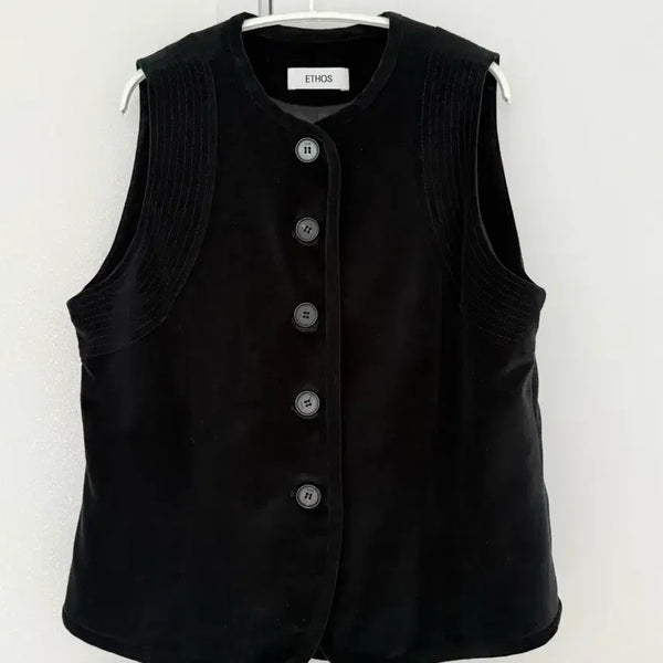 [BUNJANG] ETHOS Velvet Stitch Vest / ETHOS VELVET STITCH VEST