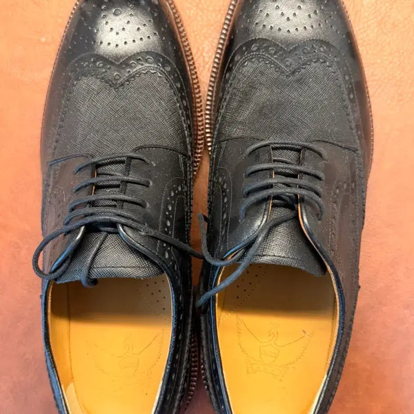 [BUNJANG] Geumkang Wingtip Oxfords Black / 금강 윙팁 구두 블랙