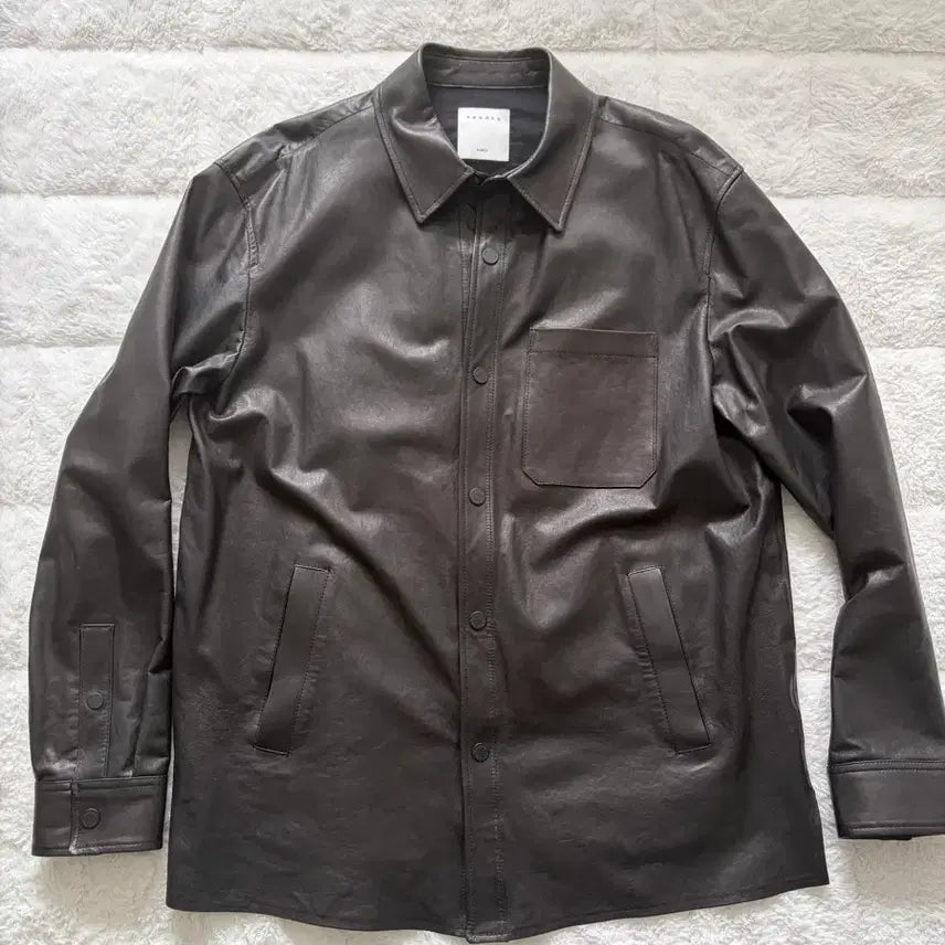[BUNJANG] Sandro Lambskin Shirt Jacket Size 52 New / 산드로 양가죽 셔츠 자켓 52사이즈 새상품
