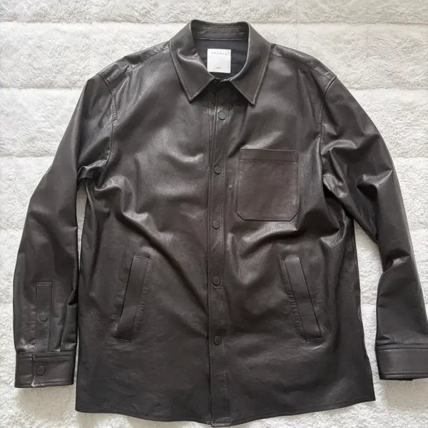 [BUNJANG] Sandro Lambskin Shirt Jacket Size 52 New / 산드로 양가죽 셔츠 자켓 52사이즈 새상품