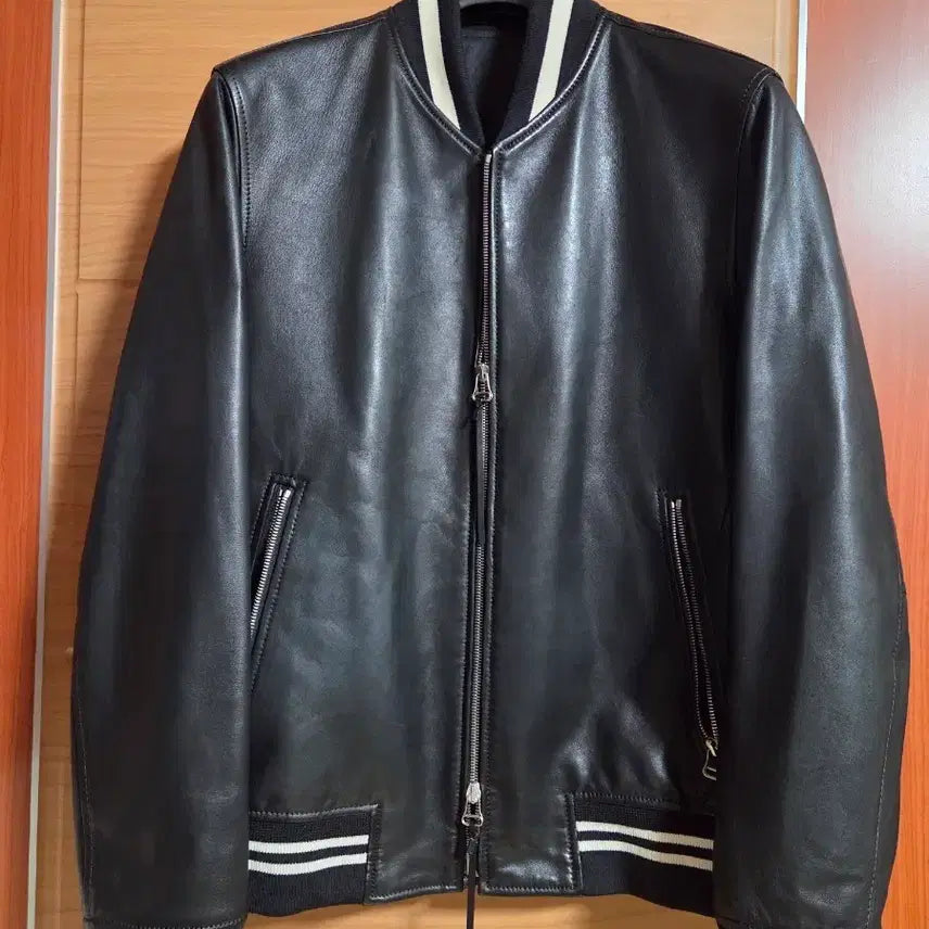 [BUNJANG] Solid Homme Leather Jumper Size 48 / 솔리드옴므 SOLID 가죽 점퍼 95