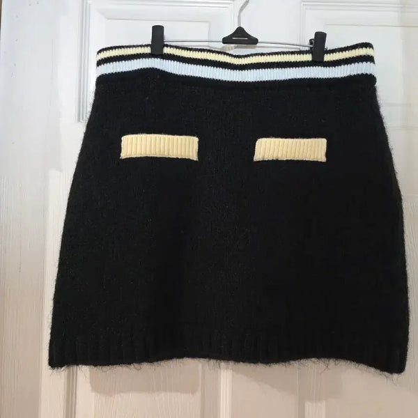 [BUNJANG] H&M Black Knit Mini Skirt / H&M 블랙 니트 스커트