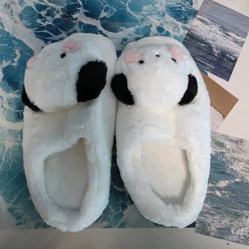 [BUNJANG] Cute Dog Plush Slippers / 귀여운 강아지 털 슬리퍼(새상품)