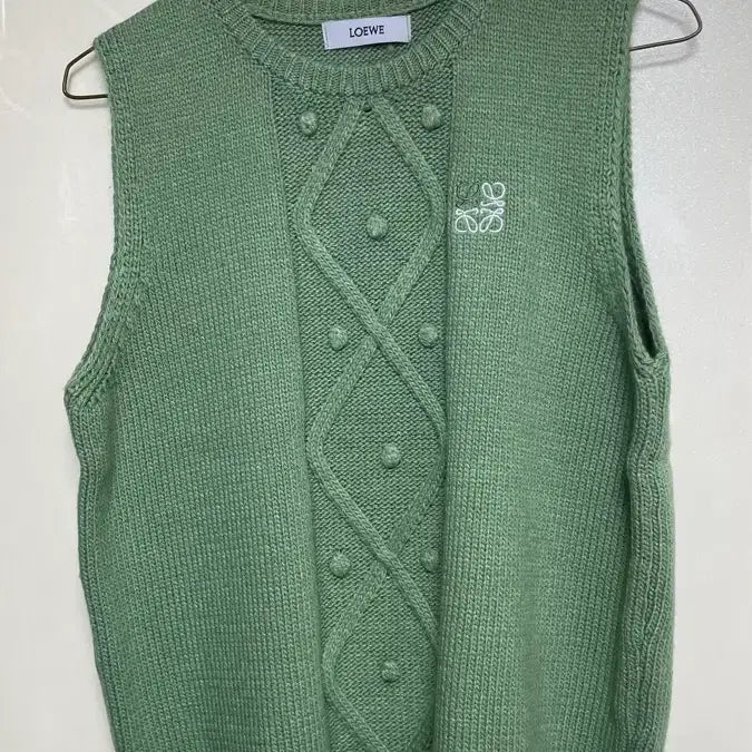 [BUNJANG] Loewe Style Mint Knit Vest / 로에비 니트 조끼