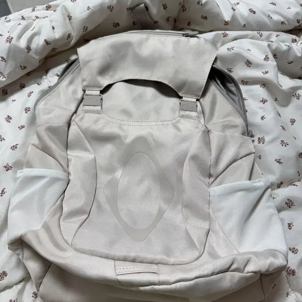 [BUNJANG] Mischief Buckle Flap Backpack Light Beige / 미스치프 버클 플랩 백팩 라이트 베이지