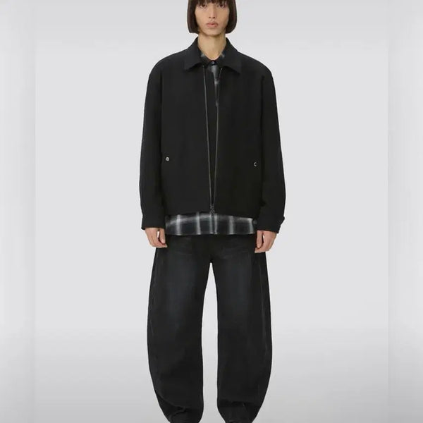 [BUNJANG] Black Tweed Zip-Up Jacket / 블랙 트위드 집업 자켓