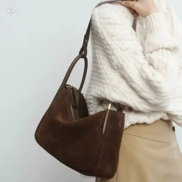 [BUNJANG] Hazzys Suede Shoulder Bag / 헤지스 가방   헤지스 스웨이드가방