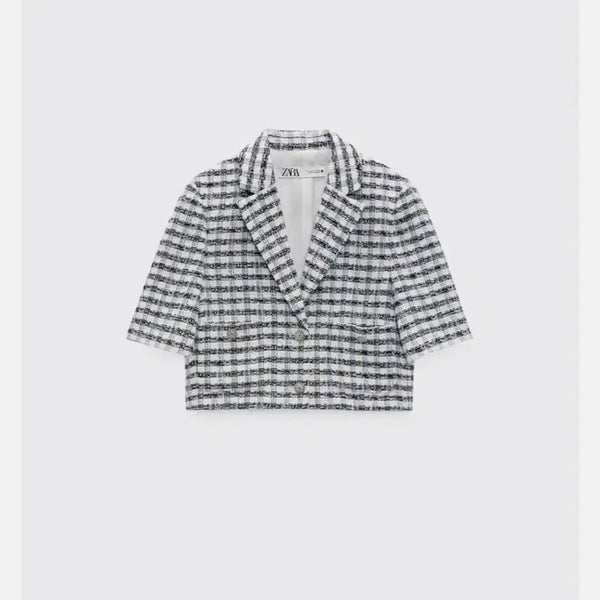 [BUNJANG] Zara Structured Cropped Blazer - Size S / 택 있는 새제품) 자라 스트럭처 크롭 블레이저_S