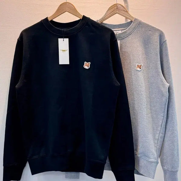 [BUNJANG] Maison Kitsuné Fox Logo Sweatshirt Black/Grey / 메종키츠네 맨투맨 블랙/그레이