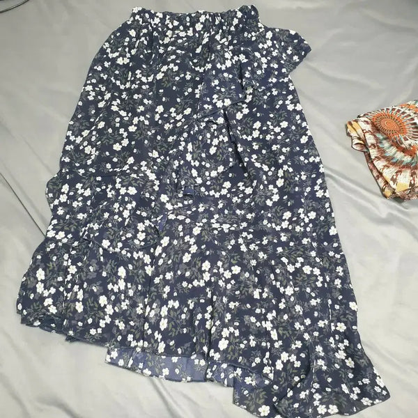 [BUNJANG] Flower Pattern Tiered Long Skirt One Size / 플라워 패턴 캉캉 다양한연출 롱 스커트 F
