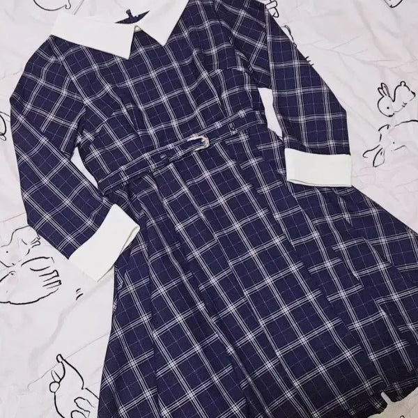 [BUNJANG] Evelyn Checkered Dress / evelyn 에블린 양산형 체크원피스