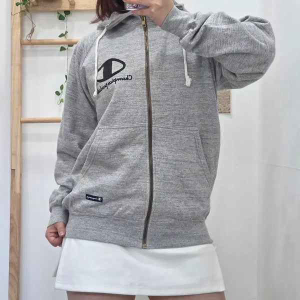 [BUNJANG] Champion Products High Neck Hooded Zip-Up (Grey) / [M] 챔피온 프로덕츠 하이넥 후드 집업 (그레이)