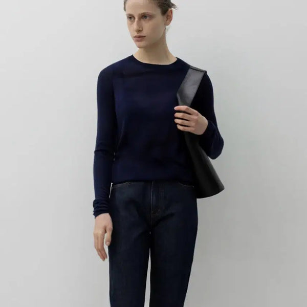 [BUNJANG] LFM Bound Neck Knit Navy / LFM bound neck knit 네이비