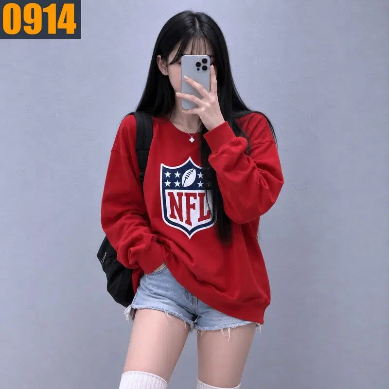 [BUNJANG] NFL Red Shield Big Logo Sweatshirt / 105 NFL 엔에프엘 레드 쉴드 빅로고 맨투맨