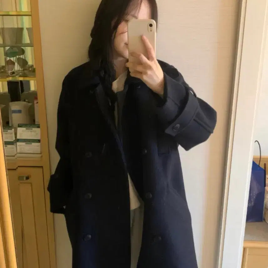 [BUNJANG] OINII Seifuku Pea Coat Deep Navy / 오이니 oinii Seifuku pea coat 딥네이비 새상품