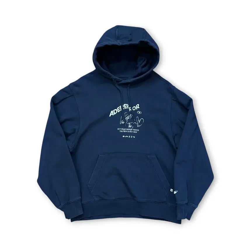 [BUNJANG] Ader Error Kaner Logo Hoodie Navy L / 아더에러 캐너 로고 후드티