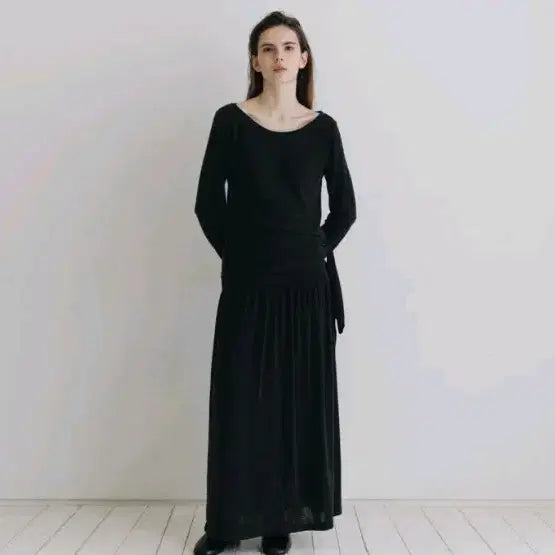 [BUNJANG] Venuet Ment Wrap Top & Bottom Set (Black) / 베뉴엣 Ment Wrap 상하의 셋업(블랙)