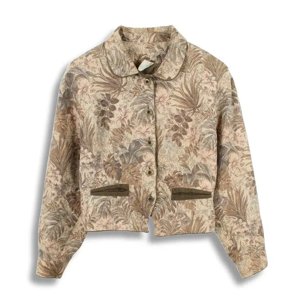 [BUNJANG] Women's Cotton Poly Pattern Cropped Jacket (M/L) / JAPAN (WOMEN - M/L) 코튼 폴리 패턴 크롭 자켓