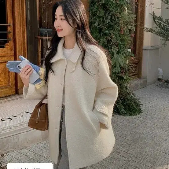 [BUNJANG] Shopperland Rande Ring Boucle Half Coat / 새상품)쇼퍼랜드 랜디어링 부클 하프 코트