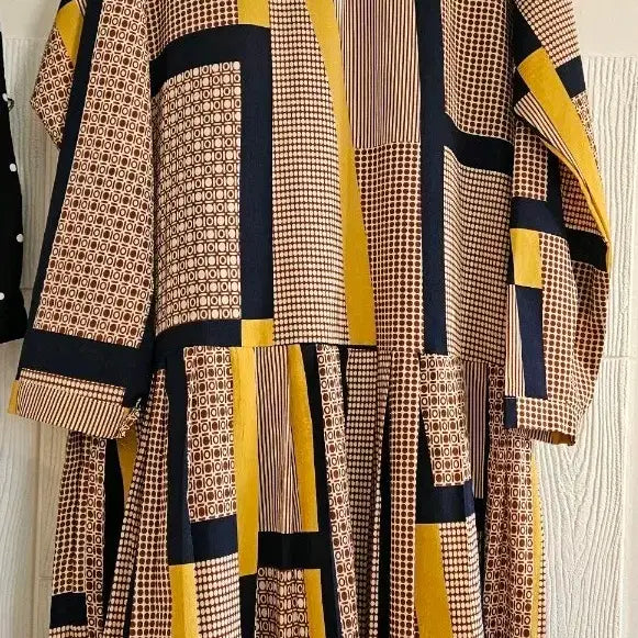 [BUNJANG] Patchwork Long Dress (Plus Size 77-88) / 여77~88원피스