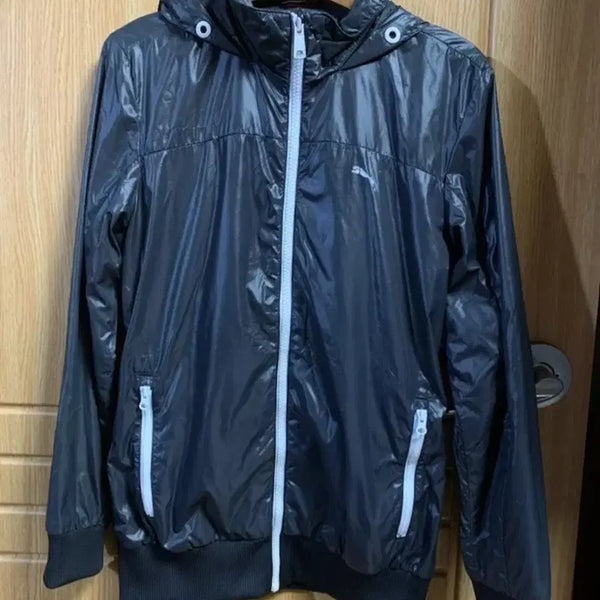 [BUNJANG] Puma Black Hooded Windbreaker Jacket / 푸마 바람막이 자켓 블랙