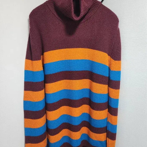 [BUNJANG] Antonio Marras Multi-Color Stripe Wool Turtleneck / Antonio Marras multi-color stripe wool turtleneck