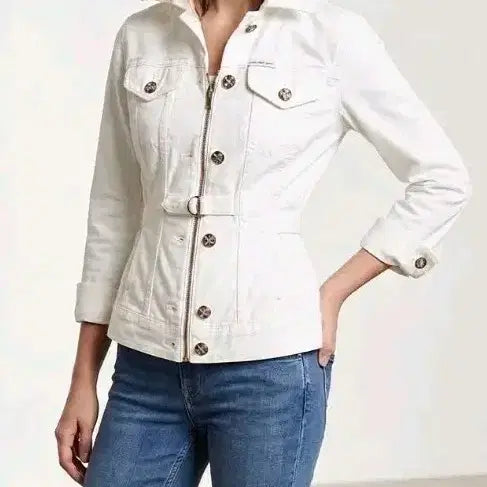 [BUNJANG] Calvin Klein Jeans White Denim Jacket / 정품 캘빈클라인 데님 자켓 화이트