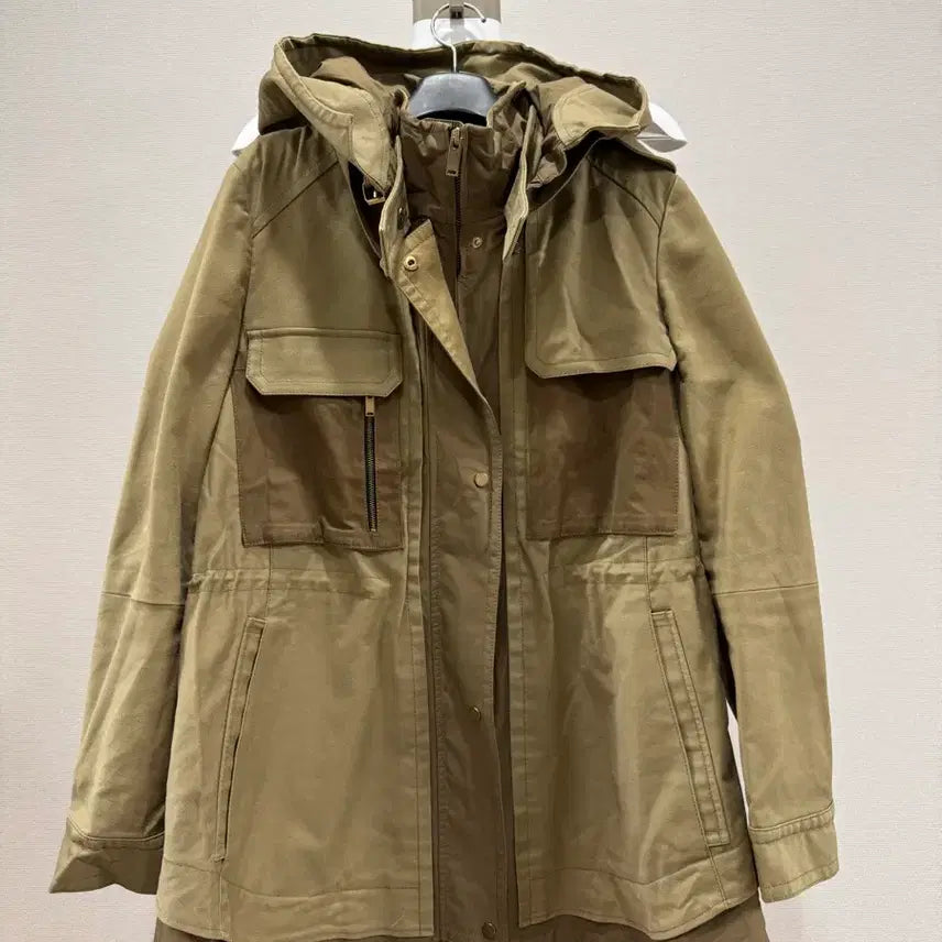 [BUNJANG] System Women's Khaki Hooded Jacket Size 88 / 한섬 SYSTEM 시스템 여성 후드 자켓 88사이즈