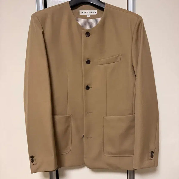 [BUNJANG] After Pray Collarless Jacket Beige L Size / 애프터프레이 카라리스 자켓 베이지 L사이즈