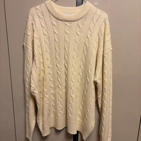 [BUNJANG] Yulifeji Cable Knit Ivory / 유라이프지 케이블 니트 아이보리