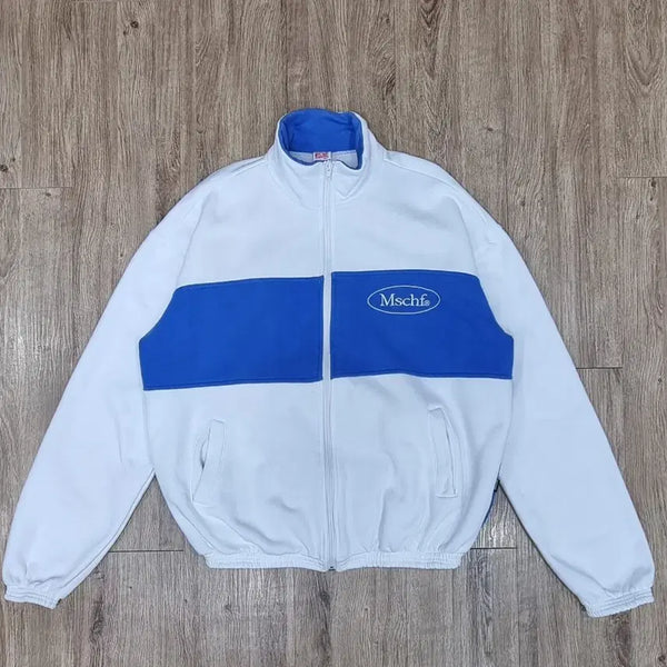 [BUNJANG] Mischief Oversized Logo Color Block Track Jacket / 미스치프 오발로고 배색 트랙 자켓 Free _ 여성