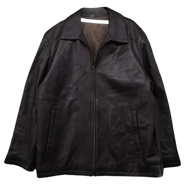 [BUNJANG] Galaxy Black Lambskin Leather Jacket / 갤럭시 블랙 양가죽 레더 자켓 100