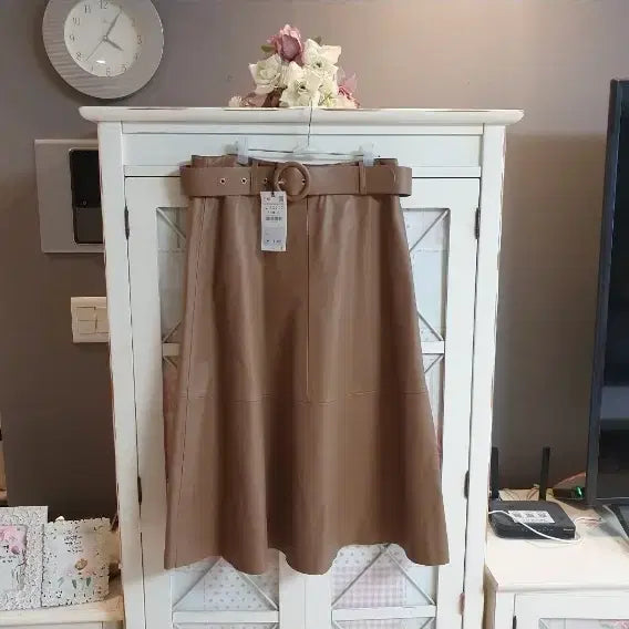 [BUNJANG] Zara Leather Long Skirt / 자라 레더 롱스커트/77  새상품