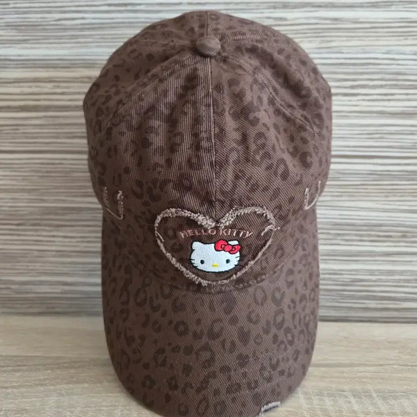 [BUNJANG] Hello Kitty Leopard Ball Cap / 헬로키티 레오파드 볼캡 야구모자 새상품
