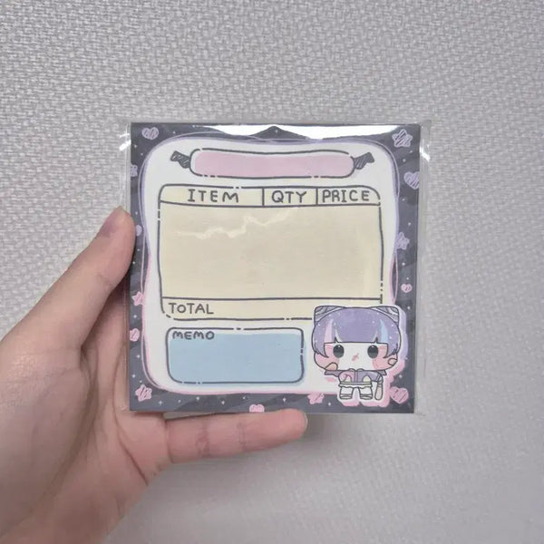 [BUNJANG] Cute Character Receipt Memo Pad / 포용 귀여운 캐릭터 영수증 떡메