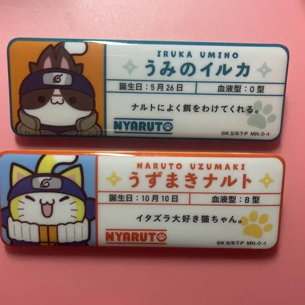 [BUNJANG] Mega Cat Naruto Iruka Badge Bundle Set / 메가캣 나루토 이루카 명찰 뱃지 일괄