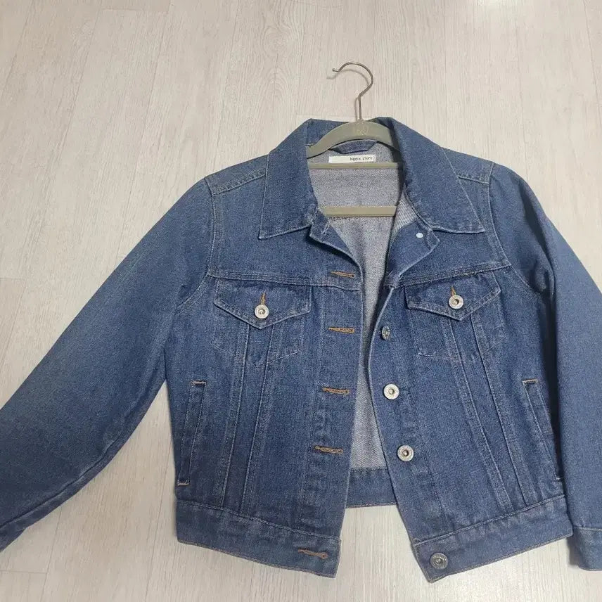 [BUNJANG] Denim 7/10 Sleeve Cropped Jacket / 데님7부자켓