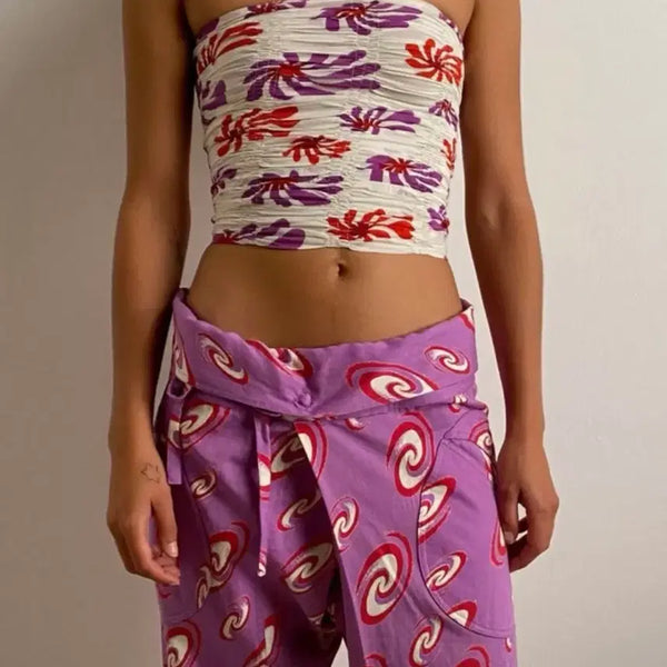 [BUNJANG] Gimaguas Flower Pattern Tube Top M / Gimaguas 기마구아스 플라워 패턴 튜브탑 M