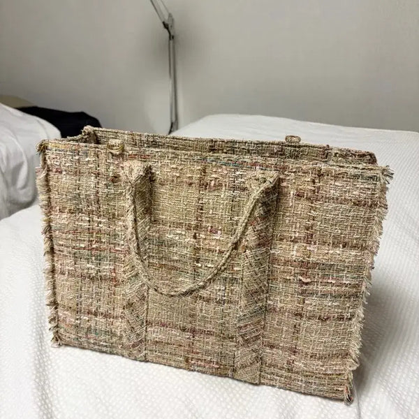 [BUNJANG] Jinnyesque Tweed Tote Bag - Large / 지니에스크 트위드백 토트백 L