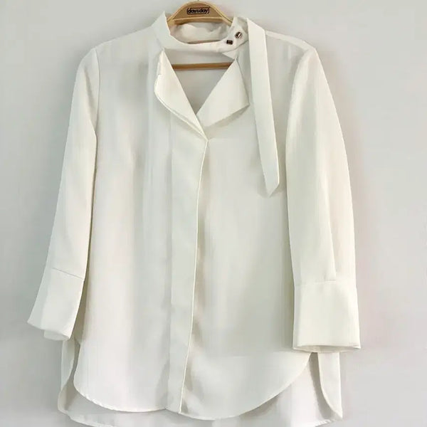 [BUNJANG] CC Collect White Tie Blouse / CC collect 화이트 타이 블라우스