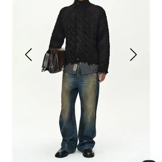 [BUNJANG] Andersson Bell Coated Blue Wide Leg Jeans / 앤더슨벨 코티드 블루 와이드 레그 진