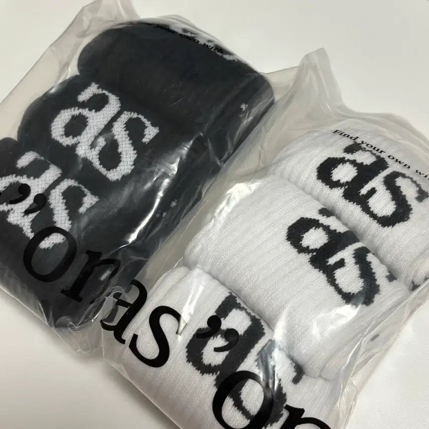 [BUNJANG] AZZ ON Socks (Black/White) Bundle Set / 애즈온 양말 (블랙/화이트)