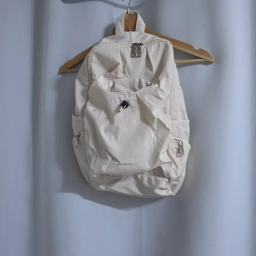 [BUNJANG] Nylon Tumbler Backpack - Ivory / 나일론 텀블러 백팩 새것 (아이)
