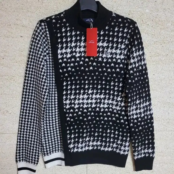 [BUNJANG] Phantom Golf Women's Houndstooth Knit (New) / 팬텀 골프 여성 변형 하운드투스 니트 (새상품)