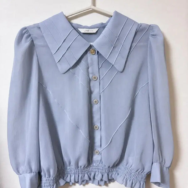 [BUNJANG] LINE EDITON Blue Blouse Size 55 / 새제품. 라인어디션 블라우스 블루 55사이즈