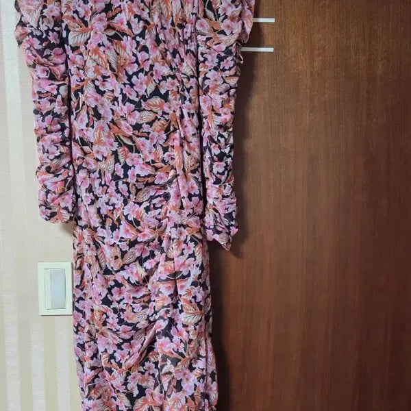 [BUNJANG] Flower Drape Long Dress / 플라워 드레이프 롱 원피스